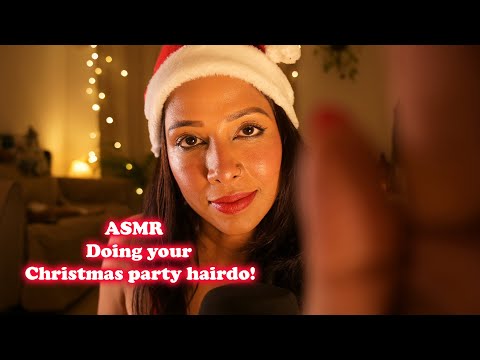 ASMR| Doing your hairdo for Christmas party! (personal attention, crisp sounds, haircare)