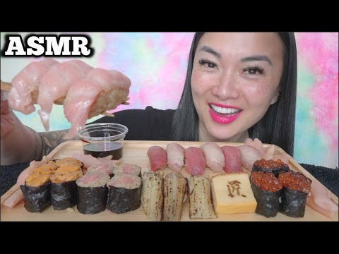 ASMR SUSHI PLATTER *Full Face Friday (EATING SOUNDS) LIGHT WHISPERS | SAS-ASMR