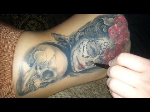 *ASMR* Female Tattoo Paintbrush Tracing ~Lovely Brushing Sounds~