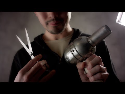 [ASMR] ヘアーカット、シェービング、ドライヤー  ロールプレイ