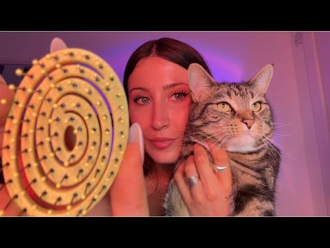 ASMR Brushing & Braiding Your Hair For Bed