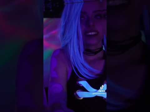 Arcane jinx’s cosplay, Black light look. #jinx #Arcane #cosplay #fun #season2 #tattoo #blue
