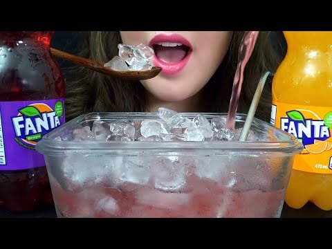 ASMR Drinking FANTA & Eating ICE - EXTREMELY Satisfying Sounds!