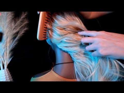 ASMR Hair Combing & Gentle Hair Play for Deep Sleep 💤  | Whispered  Meditation & Fireplace Sounds 🌻