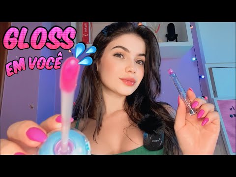 ASMR PASSANDO GLOSS EM VOCÊ COM SONS DE BOCA MOLHADA 👄 💦