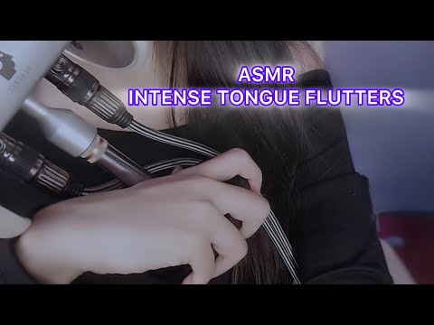 ASMR - 7 minutes intense tongue fluttering ear to ear