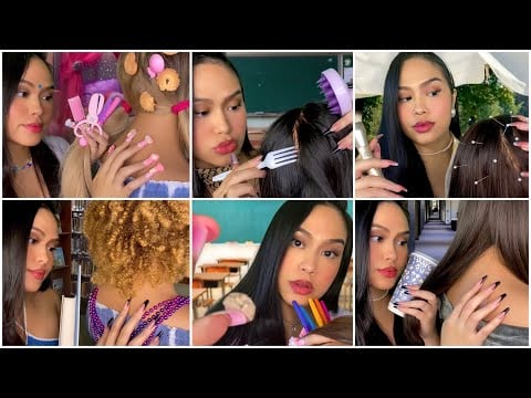 ASMR TINGLY Hair Play, Scalp Scratch / Massage, Back Scratch, Spa, Makeup, Injection RP Compilation