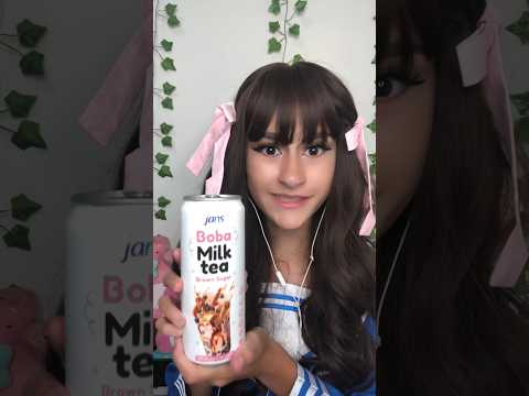 ASMR| Trying boba tea in a can!🧋#asmrcommunity #asmrsounds #asmr #asmrtriggers #asmreating #cosplay