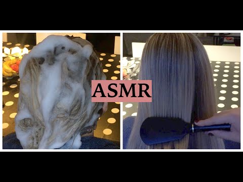 ASMR Relaxing Hair Play, No Talking (Hair Washing, Blow Drying, Hair Straightening & Hair Brushing)