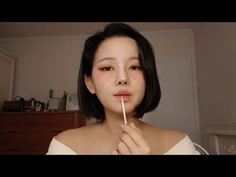 メークアップ ASMR 💗 make up / lip sounds in korean