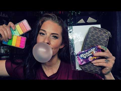 ASMR- Gum Chewing/Bubble Blowing, And  Sharing My Little Shopping Haul 🛍