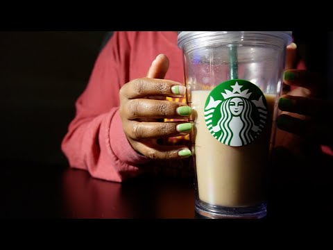 ASMR TAPPING AND SCRATCHING ON MY STARBUCKS CUP | MINIMAL DRINKING SOUNDS