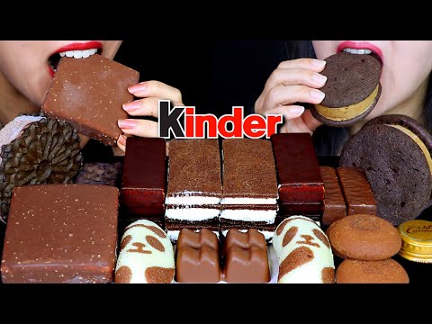 ASMR CRUNCHY CHOCOLATE ICE CREAM, KINDER CHOCOLATE, CHOCO FRESH, PINGUI, MILK SNACKS, CREAM CAKE 먹방