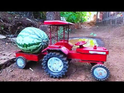 mini Swaraj tractor stuck in mud jcb Loading Watermelon help tractor Video mud toys
