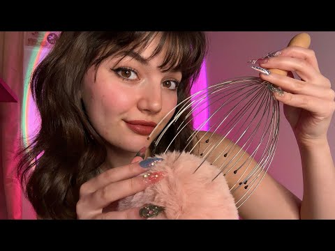 ASMR | Soft & Slow Fluffy Mic Triggers (Scratching, Plucking, Mouth Sounds, Props)