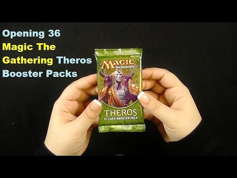 Binaural Opening 36 Magic The Gathering Booster Packs: Unboxing  ASMR In The Land Of Theros