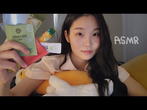 ASMR 수다🛏 누워서 티백 만지며 이야기🍵| 위스퍼링 속삭임 팅글 수다 | 핀마이크 talking ,whispering asmr