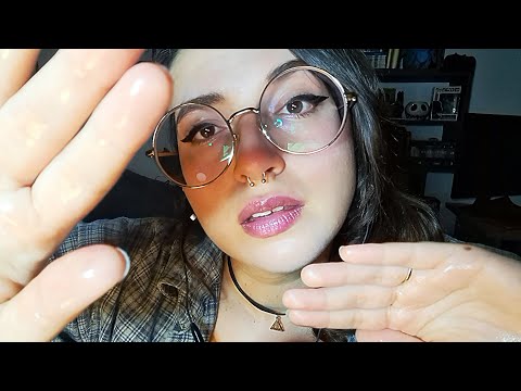 ASMR | Friend Gives You a Scalp, Face and Shoulder massage (layered oily and lotion sounds)