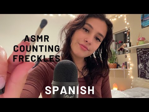 ASMR~ Counting your Freckles in English and Spanish (Hand Movements)