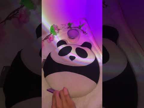 ASMR Panda Relaxing Massage 🐼🌸 #notalkingasmr #lofiasmr #asmrbrushing #asmrmassage #tingles