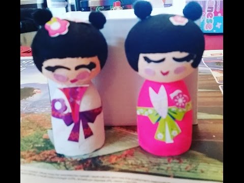 Asmr - Painting Japanese Dolls #artsandcrafts - Relaxing  Kawaii