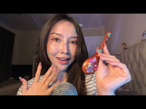 ASMR 🪼 Cute Glitter Girl ✨ Mouth Sounds & Soft Eating Sounds for Deep Relaxation