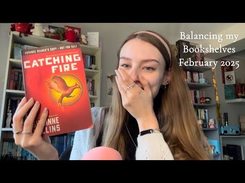 ASMR Balancing My Shelves For February (book triggers, close whispers, hauling, unhauling )