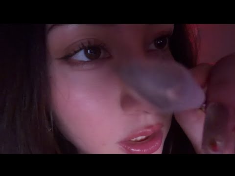 ASMR giving you a bob ross level tattoo (gum chewing, whispering, tapping) 