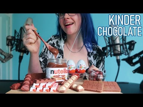 ASMR EATING KINDER CHOCOLATE DESSERT PARTY (Eating Sounds Mukbang) 🍫😋