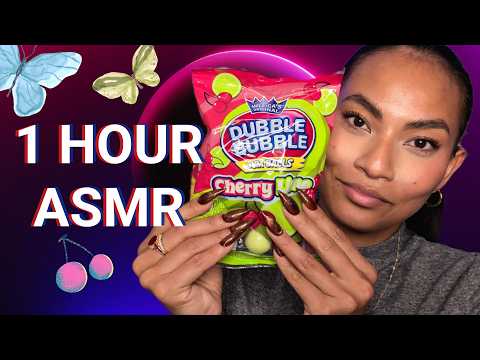 1 Hour Relaxing Bubblegum Video With Bubble In Bubble, Tingly Mouth Sounds Loop