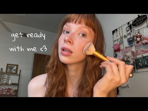 ASMR | GRWM + Whisper Ramble (makeup routine) ♡