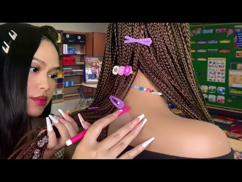 ASMR Shy Girl in Middle/ Grade School Plays With Your Hair 😴+ Back Scratch & Tracing Roleplay