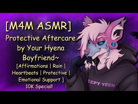[M4M ASMR] Protective Aftercare by Your Hyena Boyfriend [Affirmations | Rain | Heartbeats]