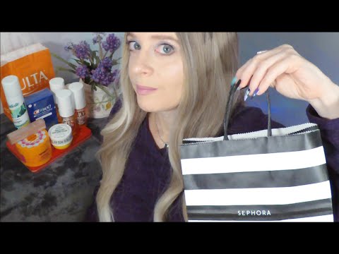 ASMR Gum Chewing Sephora & Ulta Beauty Haul | Whispered