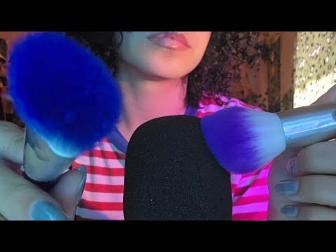 asmr simultaneous mic and camera brushing for double tingles 