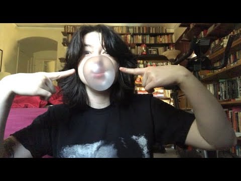 ASMR ~ BIG LEAGUE CHEW ~ blowing bubbles and gum chewing for 13 mins 🫧