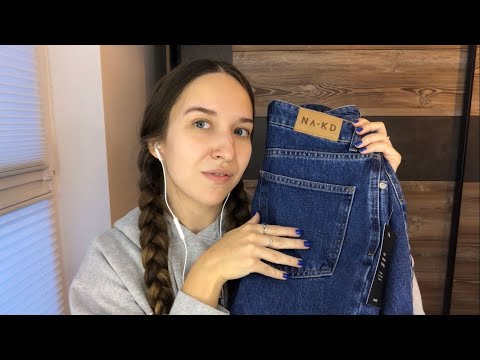 ASMR NA-KD haul 💙 (Fabric scratching, Whisper ramble)