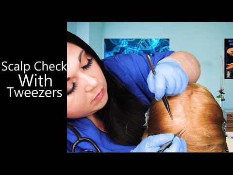 ASMR Scalp Check with Tweezers | Gloves, Hair Parting, Hair Sectioning | Medical Roleplay