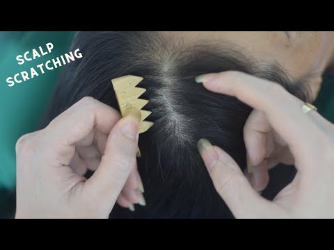 ASMR Focus Scalp Scratch, Hair Parting, Hair Combing Real Person, No Talking Sound For Stress Relief