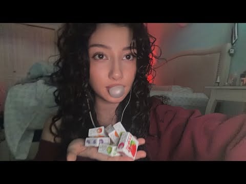 ASMR trying Japanese gum 🍓🍇🍎🍈