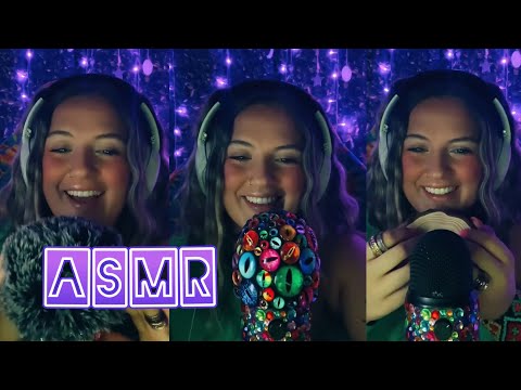 ASMR LIVE #1 ☂️🪻💁🏻‍♀️ — wood tapping, eye mic, fluffy mic, & mouth sounds!