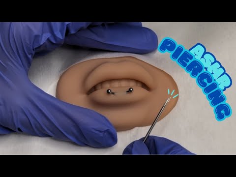 [ASMR] Satisfying Silicon Lip Surface Piercing | Whispered