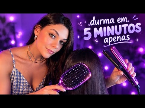 ASMR APLICADO: Fazendo Chapinha No Seu Cabelo Até Você Dormir 😴 