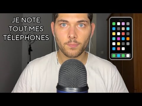 ASMR Français : JE NOTE TOUT MES TÉLÉPHONES 📱 