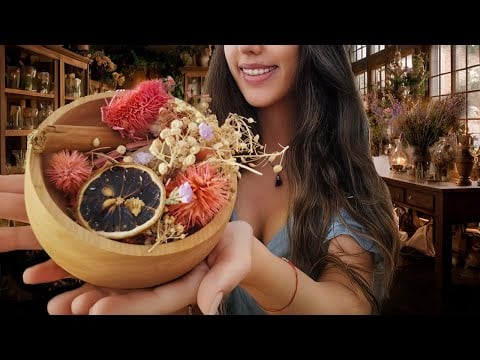 ASMR The Enchanted Dried Flower Shop 🌿✨ (Crinkly, Crunchy Flowers, Paper Sounds, Whispers for Sleep)