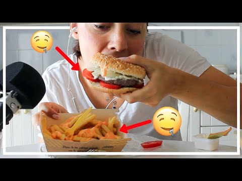 ASMR | EATING HAMBURGER and MCDONALD FRIES