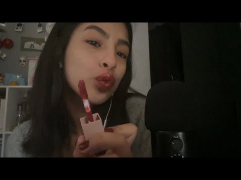 ASMR lipstick/lipgloss application💄❤️  (tingly mouth sounds)