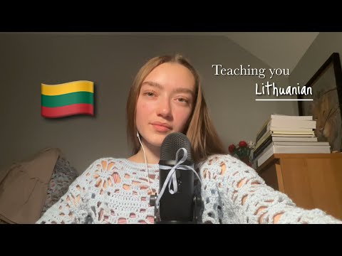 ASMR Lietuviškai | Teaching Numbers & Days in Lithuanian 🇱🇹 | Mic Brushing + Clicky Whispers