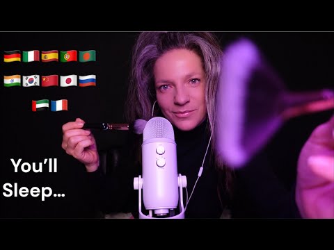 ASMR | Counting You to Sleep in Different Languages + Face Brushing 😴