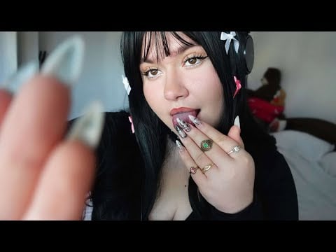 ASMR Spit Painting ♡ Cleansing Your Face, Tongue Tapping, Hand Movements, Personal Attention